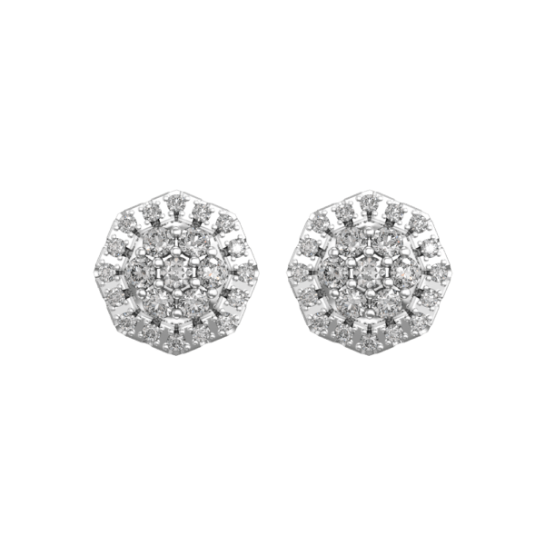 View of the Overawing Octagon Diamond Earrings in close up