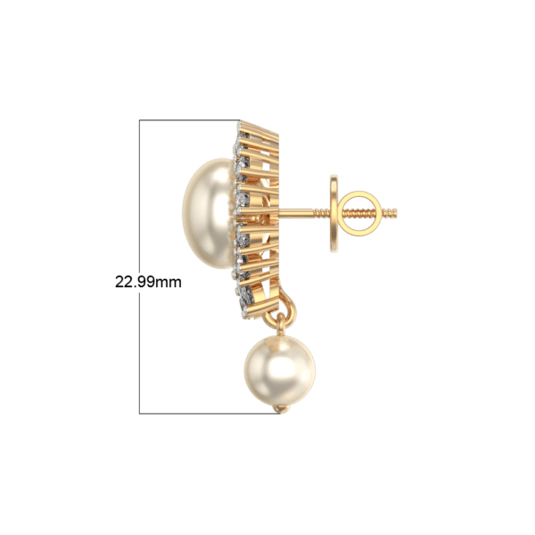 An additional view of the Paradisiacal Pearls Diamond Earrings