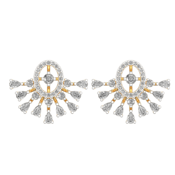 View of the Pretty Damsel Diamond Earrings in close up