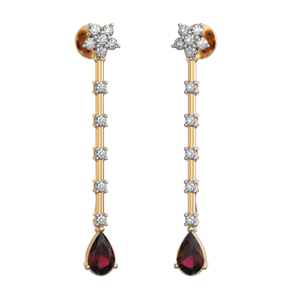 VVS EF Grade Profound Red-drop Diamond Earrings with 0.86 carat diamonds