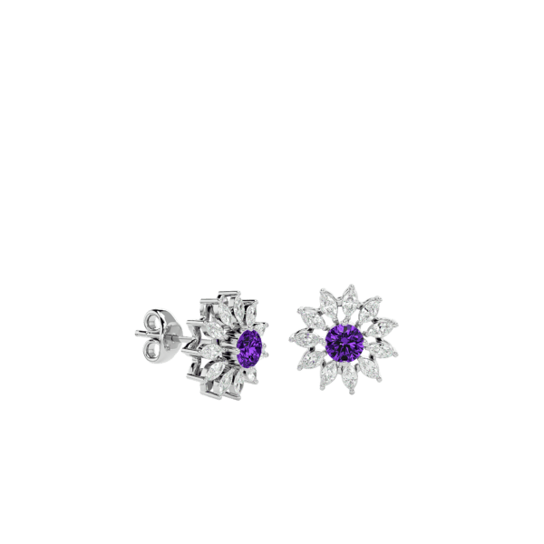 VVS EF Grade Purple Penelope Diamond Earrings with 0.49 carat diamonds