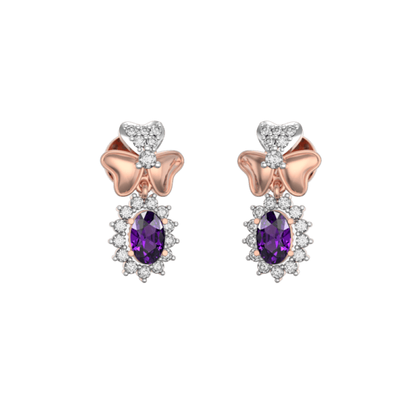 Purple Perennial Diamond Earrings made from VVS EF diamond quality with 0.49 carat diamonds