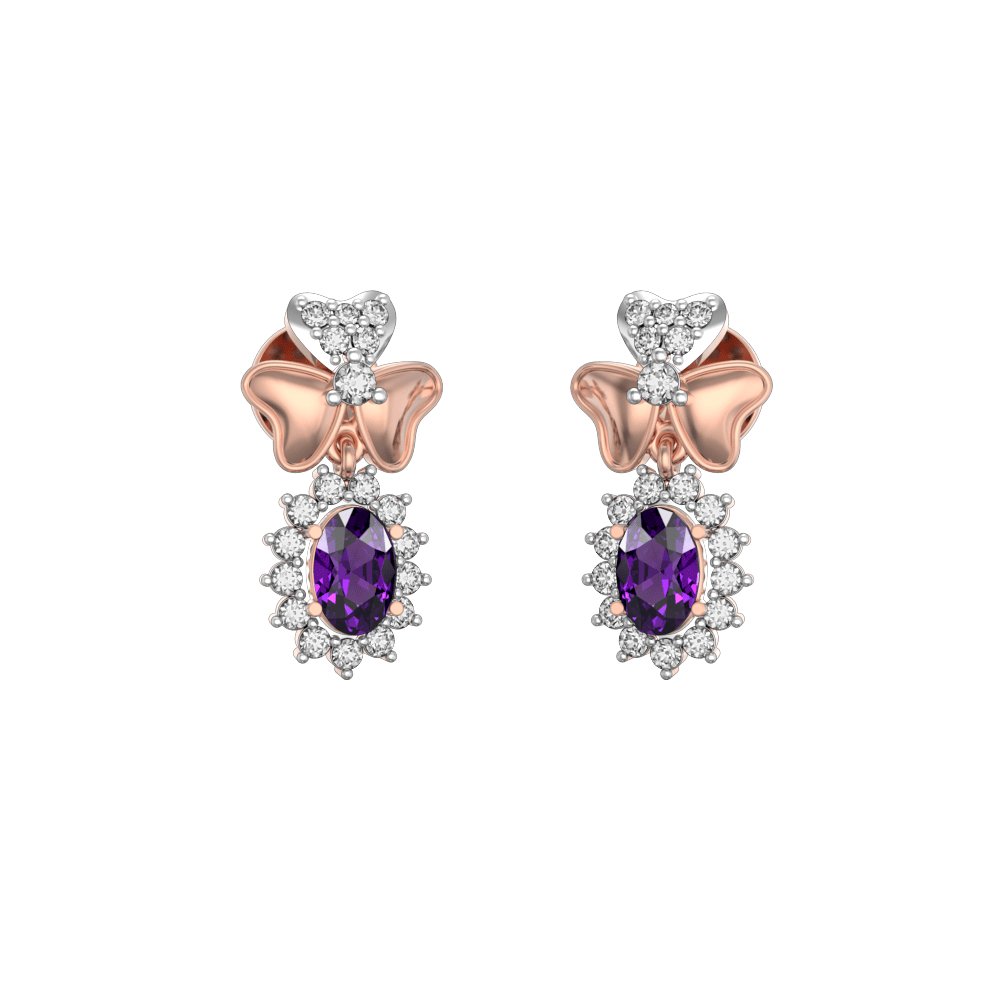 Luxury Female Square Small Stone Earrings White Zircon Purple Crystal Hoop  Earrings Rose Gold Color Small Earrings For Women - Hoop Earrings -  AliExpress