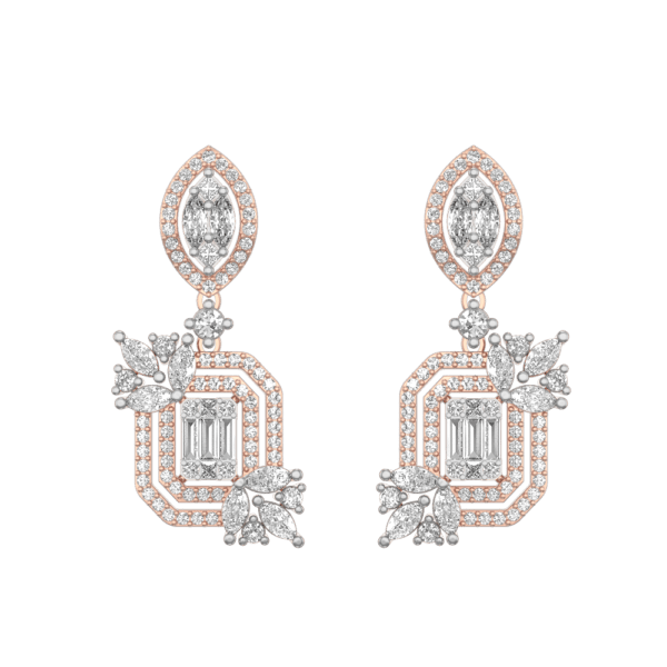 View of the Queenly Ardor Diamond Earrings in close up