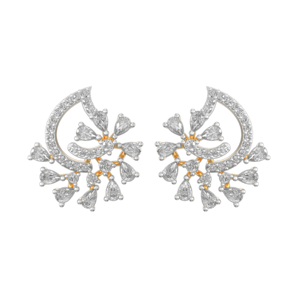 View of the Radiating Resplendence Diamond Earrings in close up