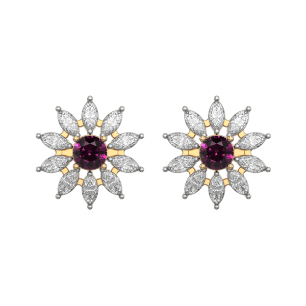 View of the Ravishing Rosline Diamond Earrings in close up