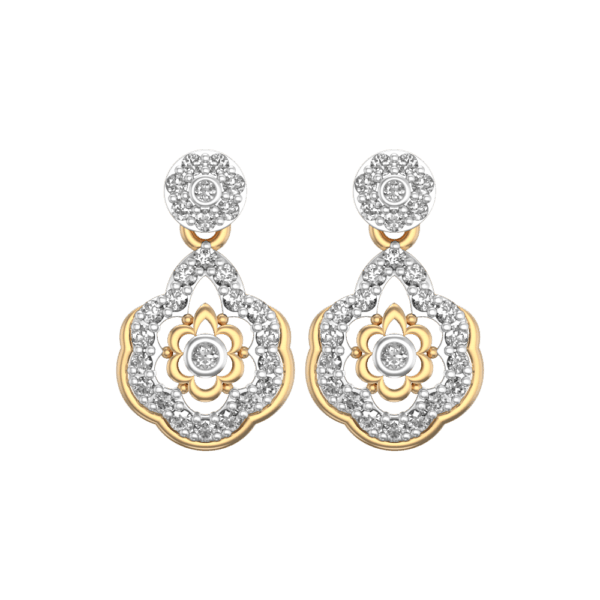 View of the Resplendent Beauty Diamond Earrings in close up