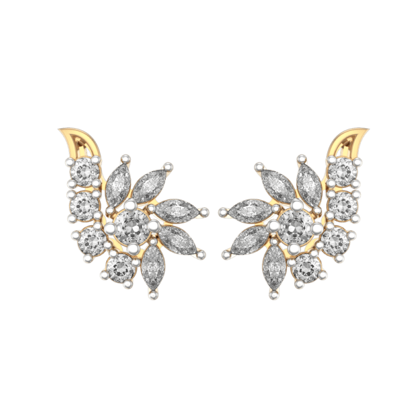 View of the Rhythmic Radiance Diamond Earrings in close up