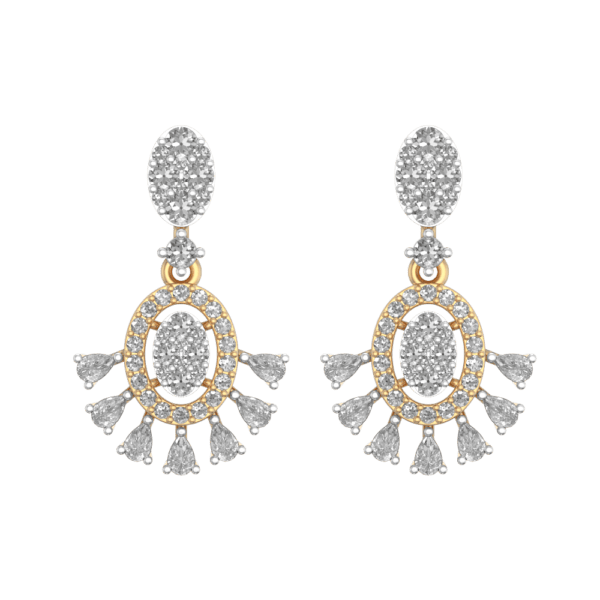 View of the Sensational Dailywear Diamond Earrings in close up