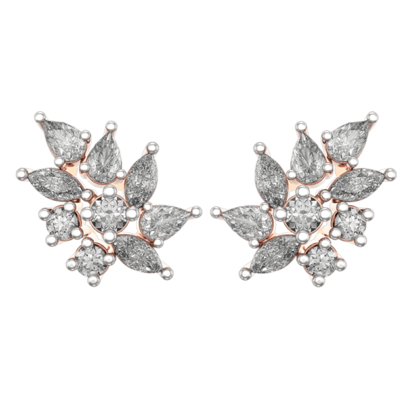 View of the Sparkles Of Desire Diamond Earrings in close up