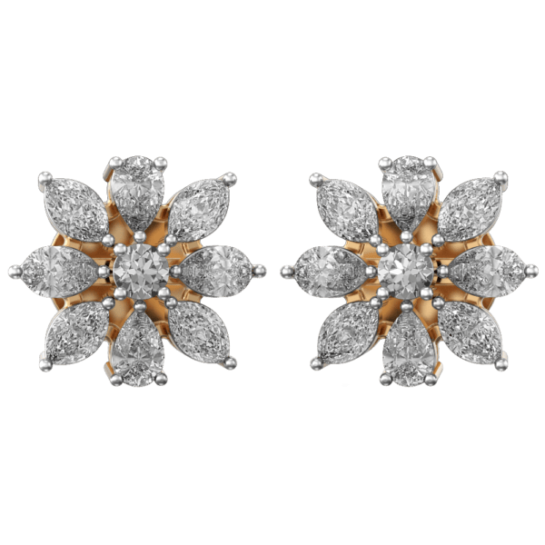 VVS EF Grade Sparkling Silvermist Diamond Earrings with 0.86 carat diamonds