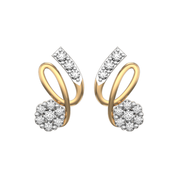 View of the Squiggle Souzanna Diamond Earrings in close up