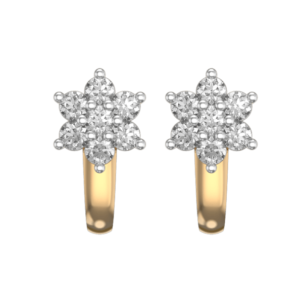 View of the Starry Bloom Diamond Earrings in close up