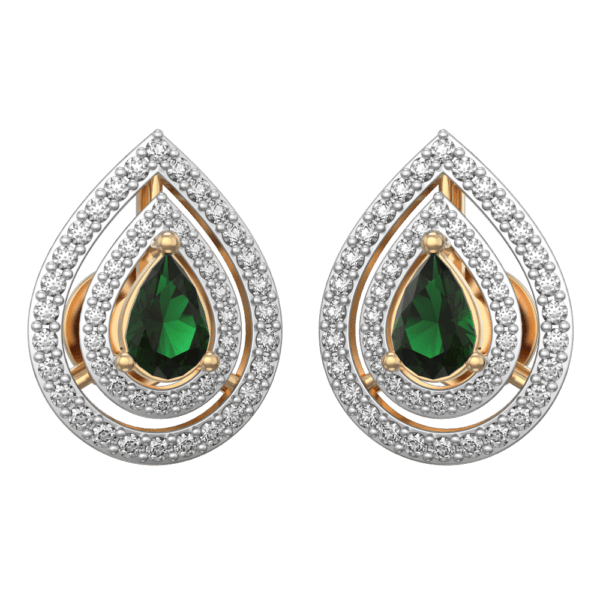 VVS EF Grade Topaz Drop Diamond Earrings with 0.54 carat diamonds