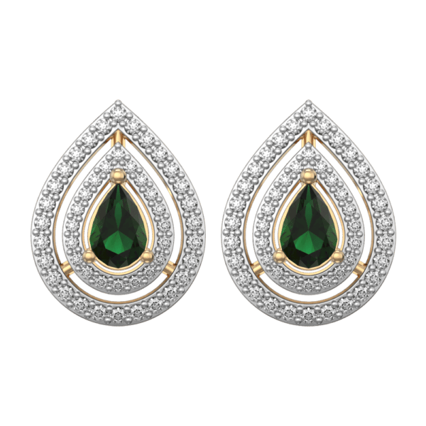 View of the Topaz Drop Diamond Earrings in close up