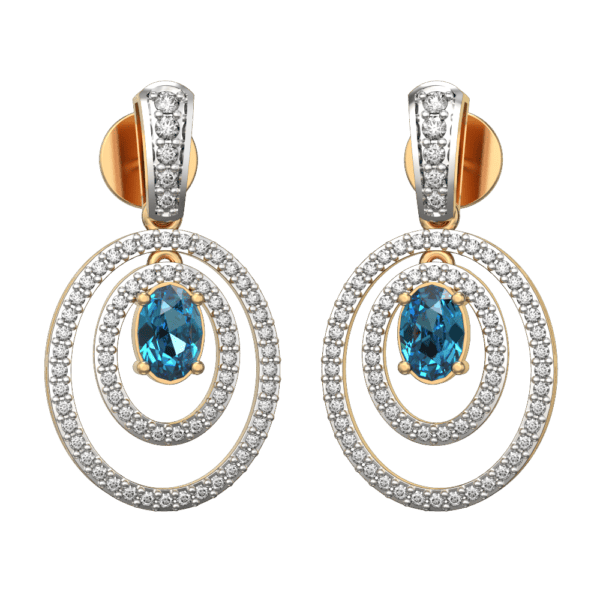 VVS EF Grade Treasured Azure Diamond Earrings with 1.03 carat diamonds