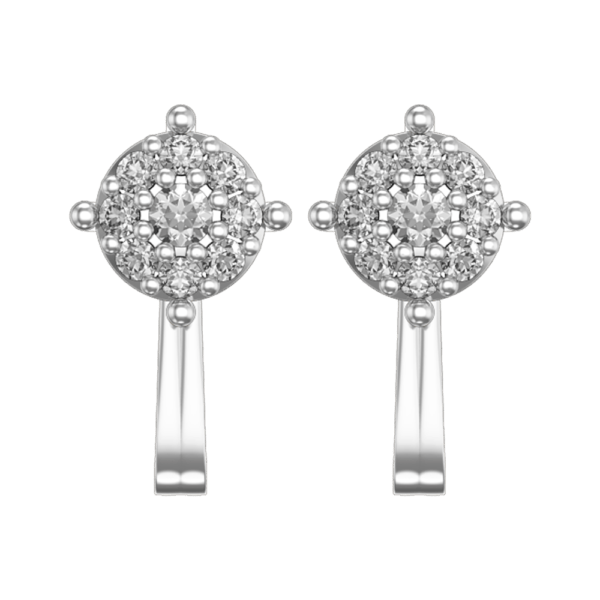 View of the Twinkling Torch Diamond Earrings in close up