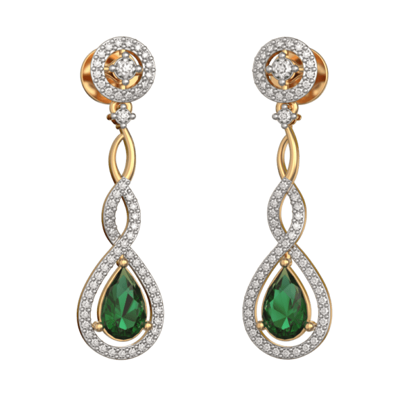 VVS EF Grade Twists n Turns Diamond Earrings with 0.72 carat diamonds