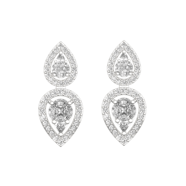 View of the Victorian Royale Diamond Earrings in close up