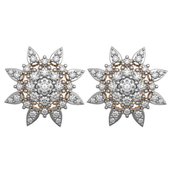 View of the Wish upon a Star Diamond Earrings in close up