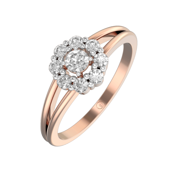 0.15 ct Adriana Solitaire Diamond Engagement Ring made from VVS EF diamond quality with 0.41 carat diamonds