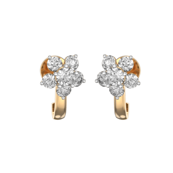 0.15 ct Fetching Florals Solitaire Diamond Earrings made from VVS EF diamond quality with 1.7 carat diamonds