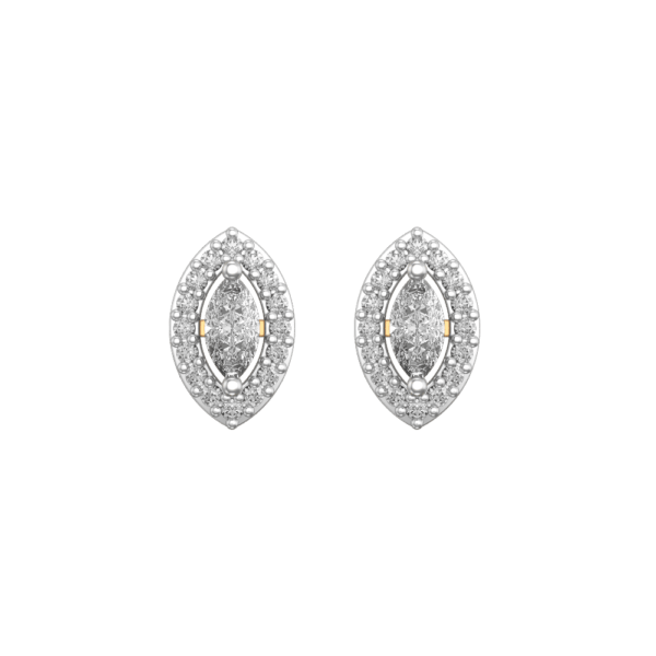View of the 0.15 ct Marquise Solitaire Diamond Earrings in close up