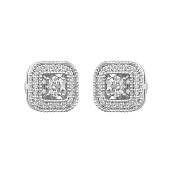 0.15 ct Quadralite Solitaire Diamond Earrings made from VVS EF diamond quality with 0.44 carat diamonds