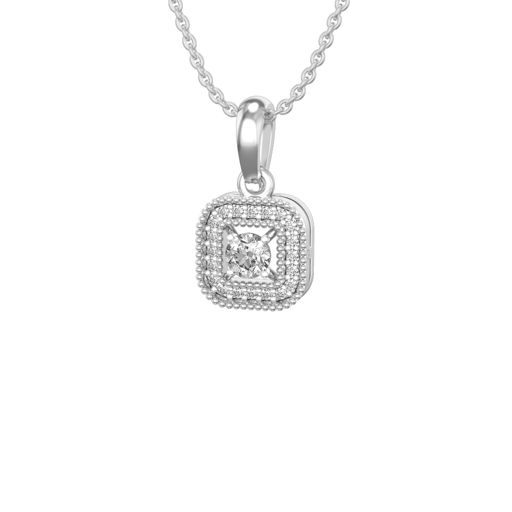 Square Diamond Pendant Necklace in 14k White Gold » Long Island, NY Jewelry  Store