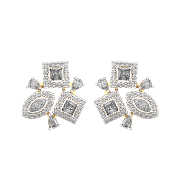 View of the 0.15 Ct Divine Delight Solitaire Diamond Earrings in close up