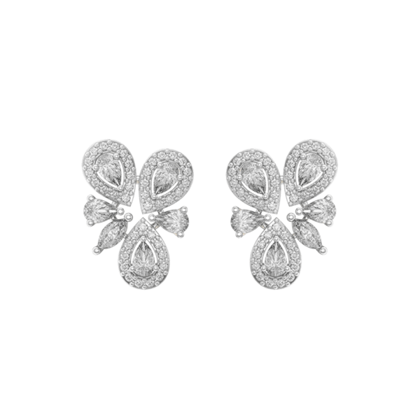 View of the 0.15 Ct Parnassian Ecstasy Solitaire Diamond Earrings in close up