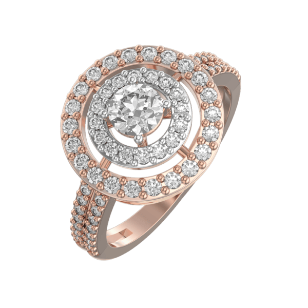 0.20 ct Striking Sunflower Solitaire Diamond Engagement Ring made from VVS EF diamond quality with 0.72 carat diamonds