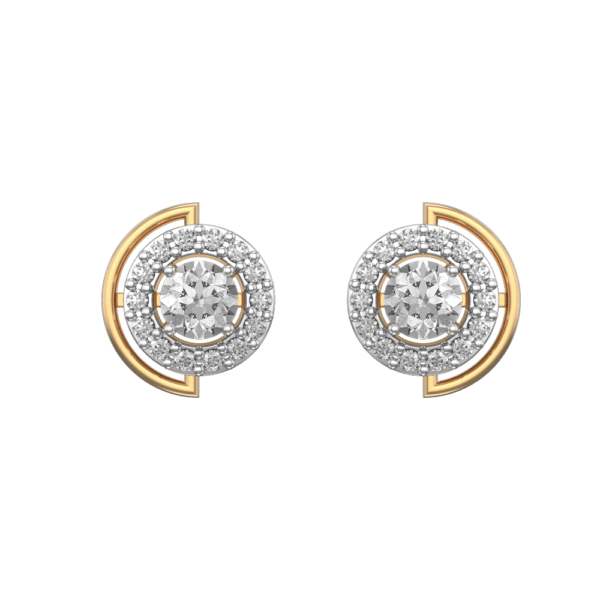 View of the 0.25 ct Adorable Circlets Solitaire Diamond Earrings in close up