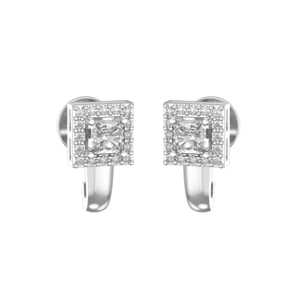 0.25 ct Alabaster Quadrates Solitaire Diamond Earrings made from VVS EF diamond quality with 0.692 carat diamonds