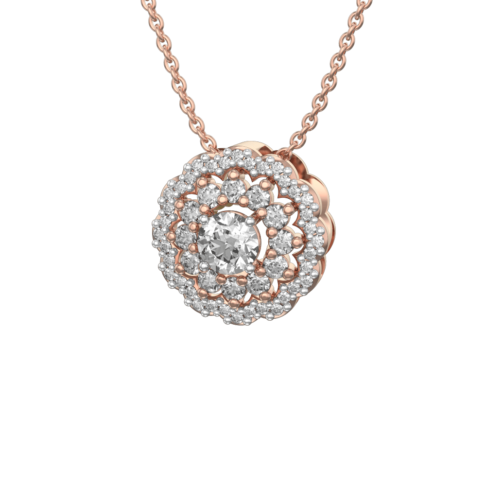 0.25 ct Ambrosial Rose Solitaire Diamond Pendant made from VVS EF diamond quality with 0.634 carat diamonds