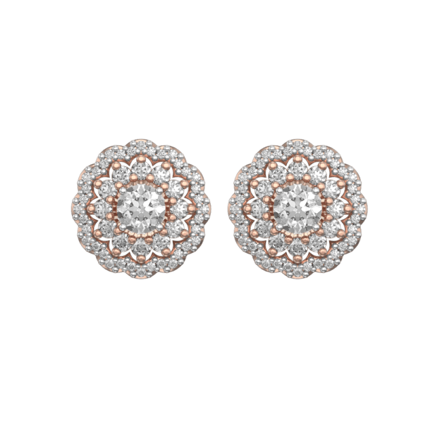 View of the 0.25 ct Begonia Solitaire Diamond Earrings in close up