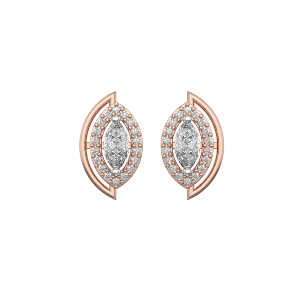 View of the 0.25 ct Captivating Charms Solitaire Diamond Earrings in close up
