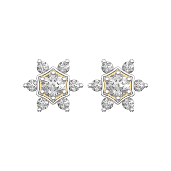 View of the 0.25 ct Coruscating Starlets Solitaire Diamond Earrings in close up