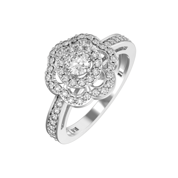 0.25 ct Country Queen Solitaire Diamond Engagement Ring made from VVS EF diamond quality with 0.77 carat diamonds