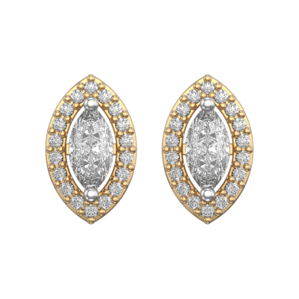 View of the 0.25 ct Marquise Solitaire Diamond Earrings in close up