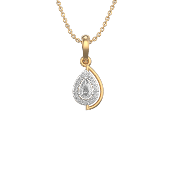 An additional view of the 0.25 ct Pulchritudinous Pears Solitaire Diamond Pendant