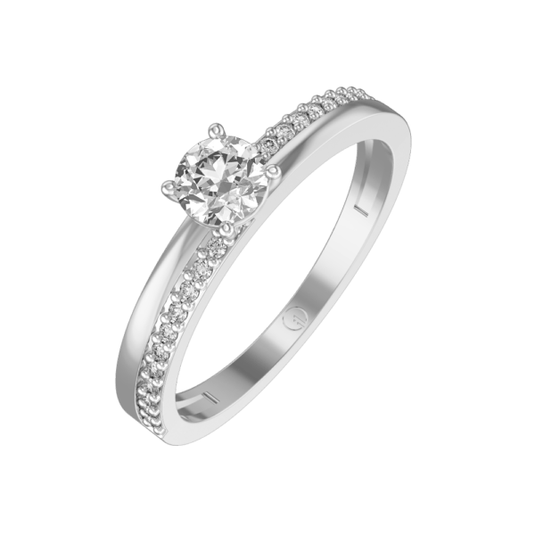 0.30 ct Angelic Radiance Solitaire Diamond Engagement Ring made from VVS EF diamond quality with 0.42 carat diamonds