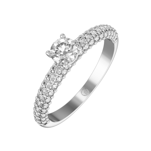 0.30 ct Angel's Kiss Solitaire Diamond Engagement Ring made from VVS EF diamond quality with 0.8 carat diamonds