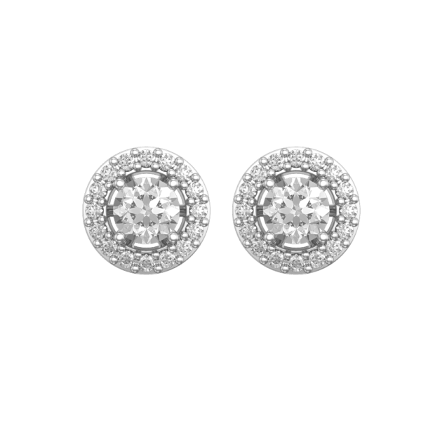 View of the 0.30 ct Cerchio Solitaire Diamond Earrings in close up