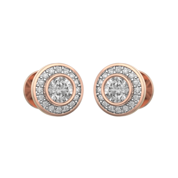 0.30 ct Circular Charisma Solitaire Diamond Earrings made from VVS EF diamond quality with 0.76 carat diamonds