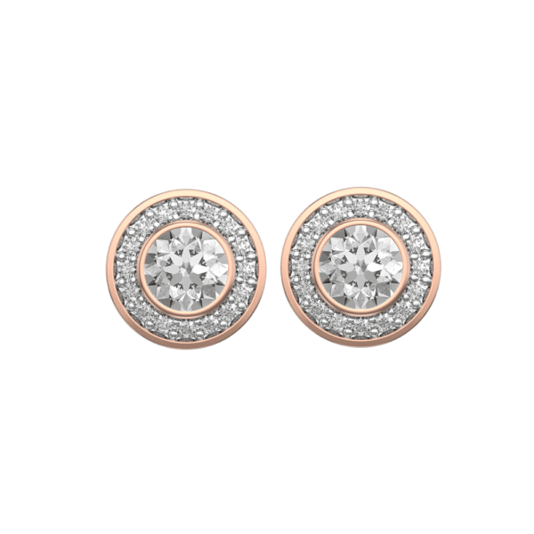 View of the 0.30 ct Circular Charisma Solitaire Diamond Earrings in close up