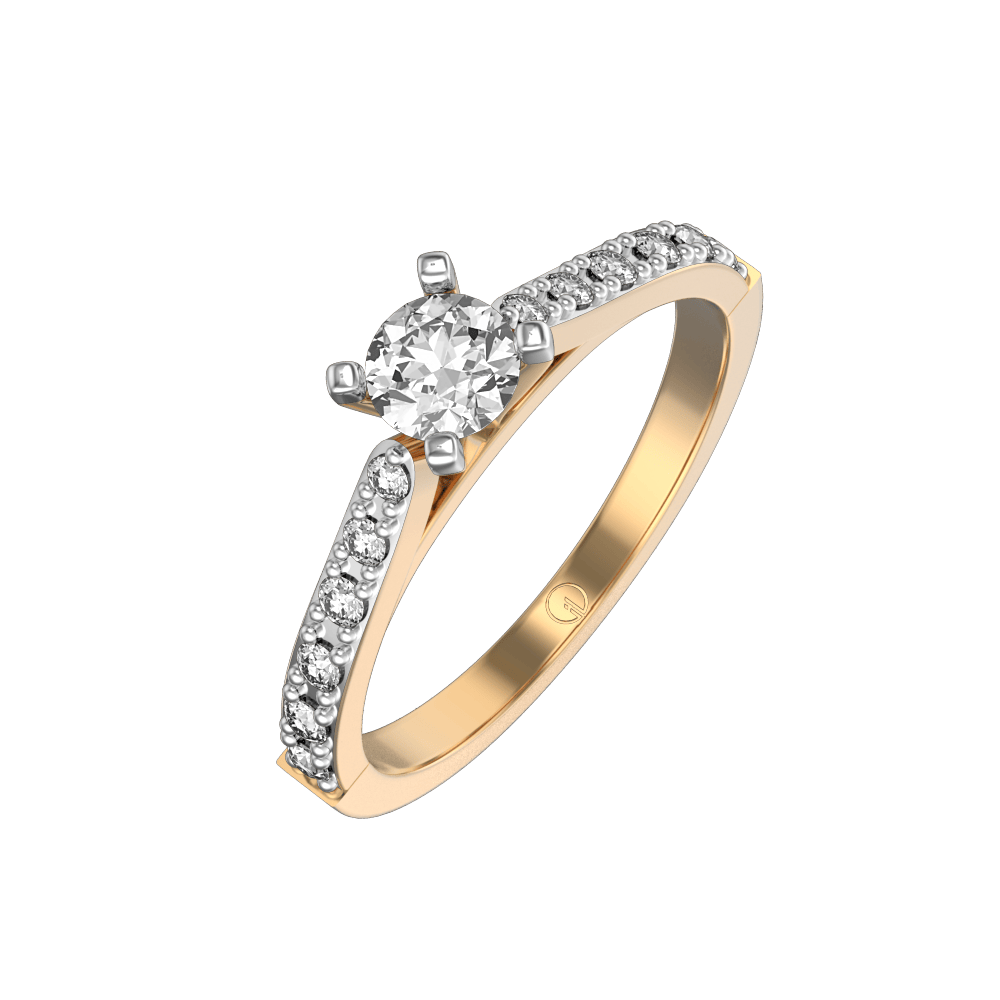 Silván Solitaire diamond ring 0,30ct, 14K yellow gold, Silván wedding