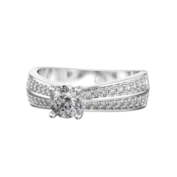 View of the 0.30 ct Double Solitaire Diamond Engagement Band Ring in close up