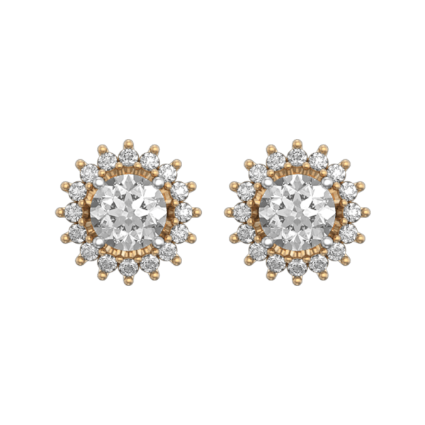 View of the 0.30 ct Empyra Solitaire Diamond Earrings in close up