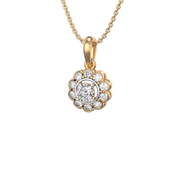 0.30 ct Floral Fortune Solitaire Diamond Pendant made from VVS EF diamond quality with 0.6 carat diamonds